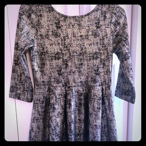 Black and gold metallic flared dress